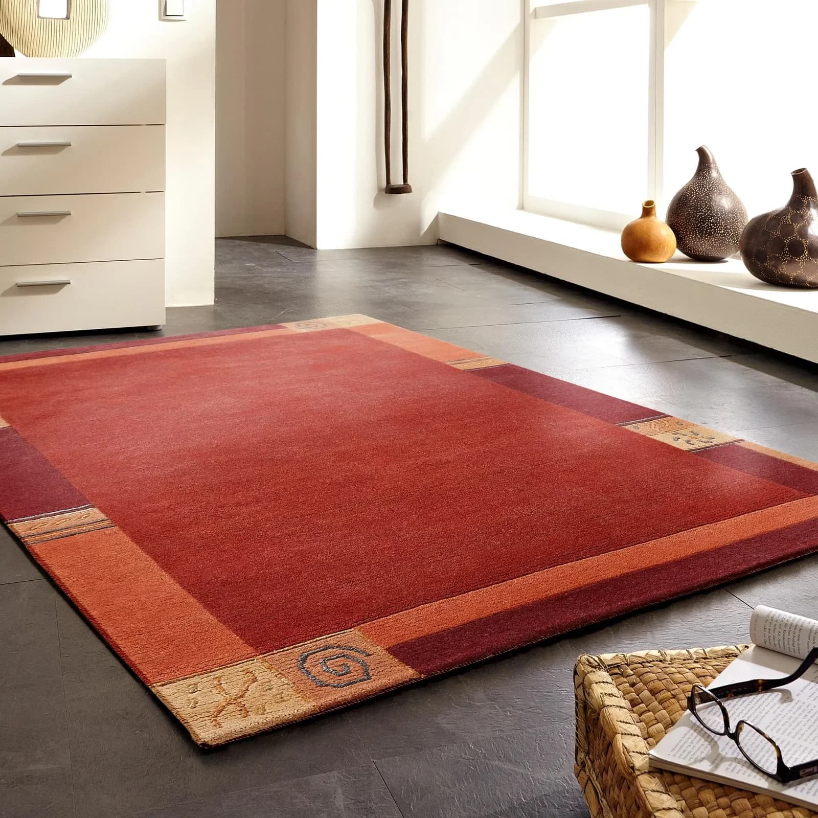 Designer Schurwollteppich, handgeknüpft, 120x180 cm