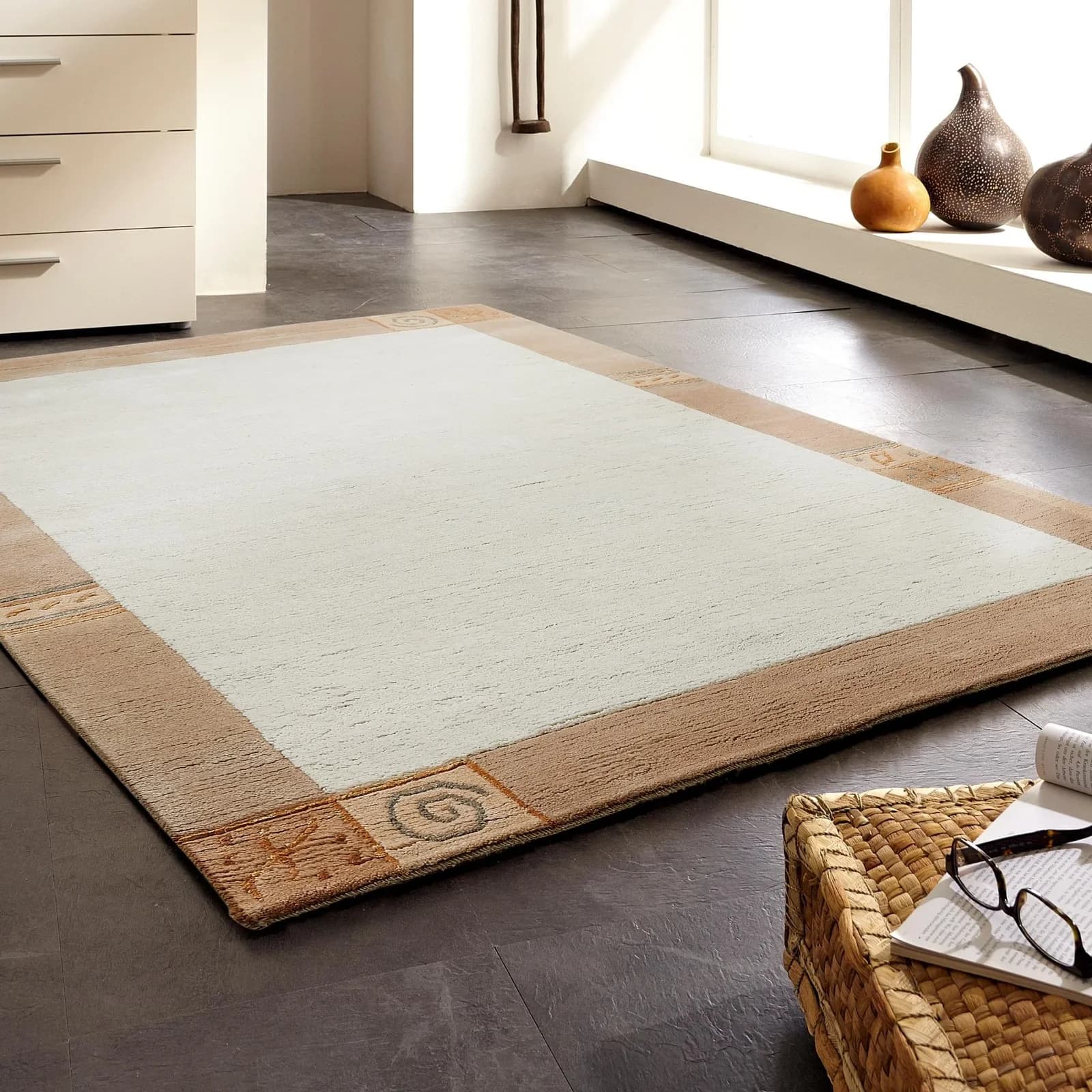 Wollteppich LUXOR LIVING "India" Gr. 5, beige, 200x250 cm, 100% Wolle, handgeknüpft