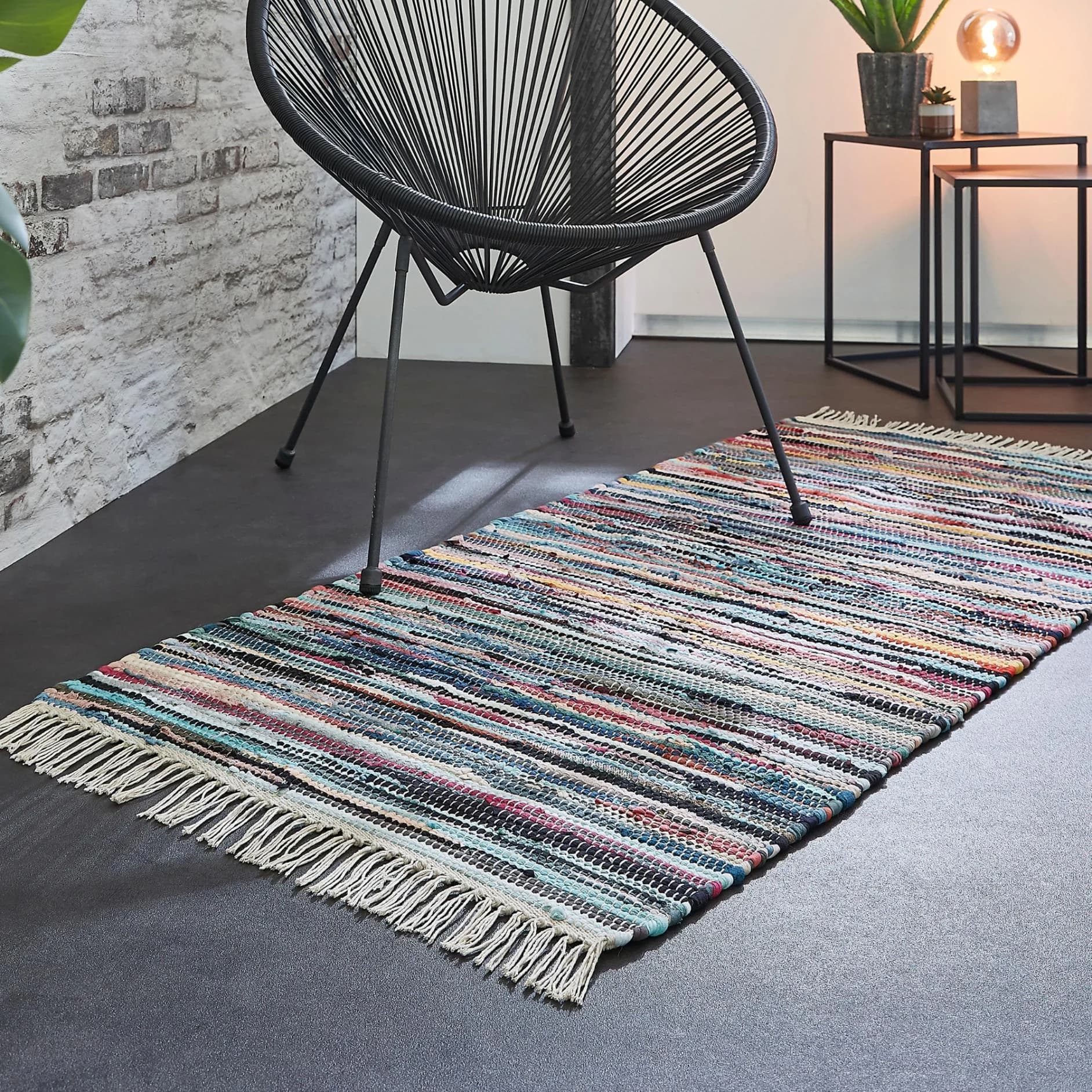 ANDIAMO Fleckerl-Teppich Multi Gr. 2 Bunt Baumwolle Handgewebt