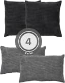 ANDIAMO Cord Kissen Emy 4er Set Schwarz Grau Dekokissen Bild 1