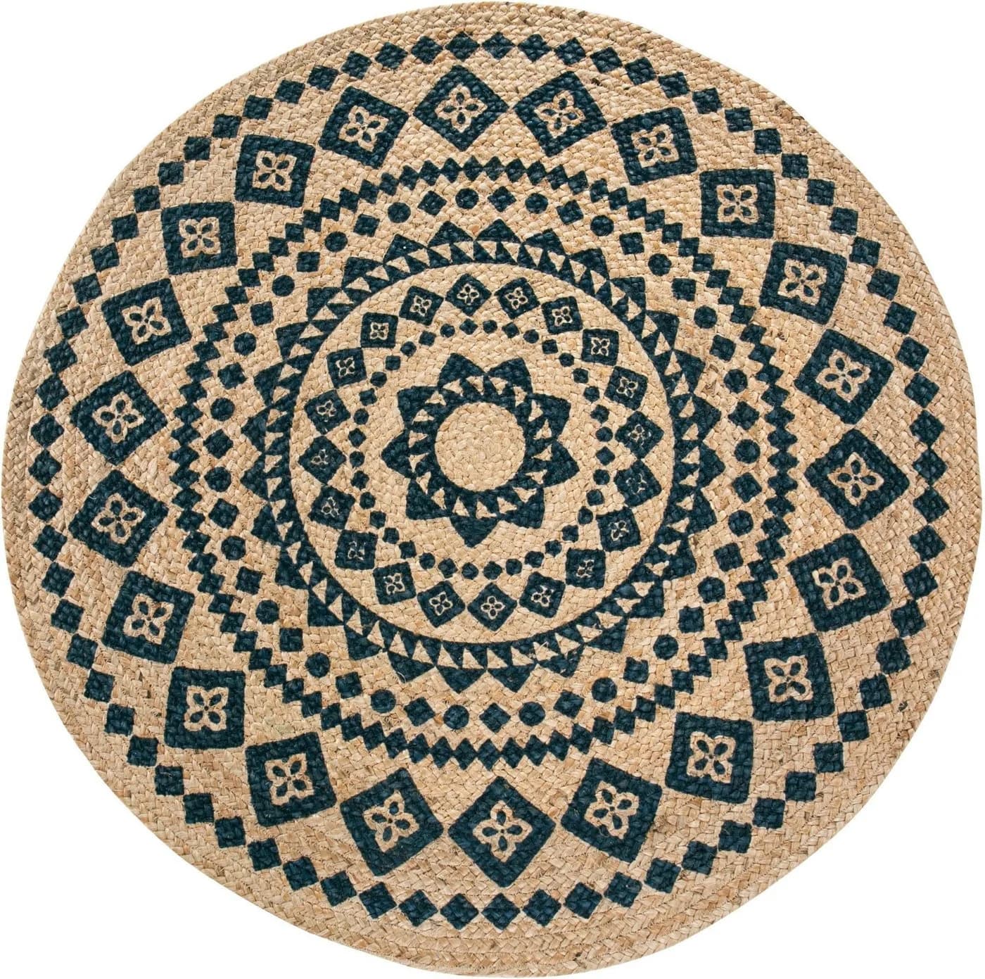 LUXOR living Teppich Mamda Jute Rund Naturfarben In- und Outdoor