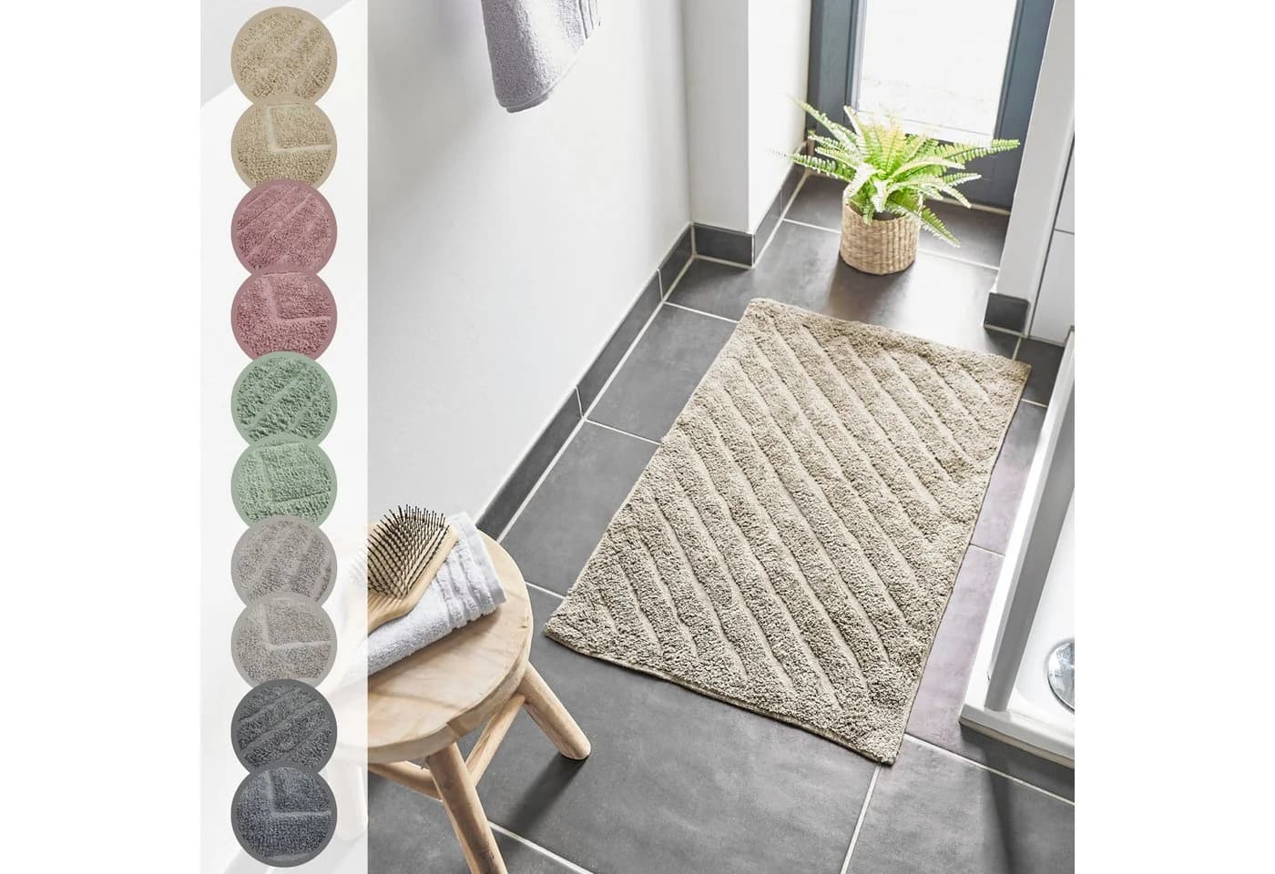 Andiamo Badematte Havanna Beige Hoch-Tief Effekt - Bild 2