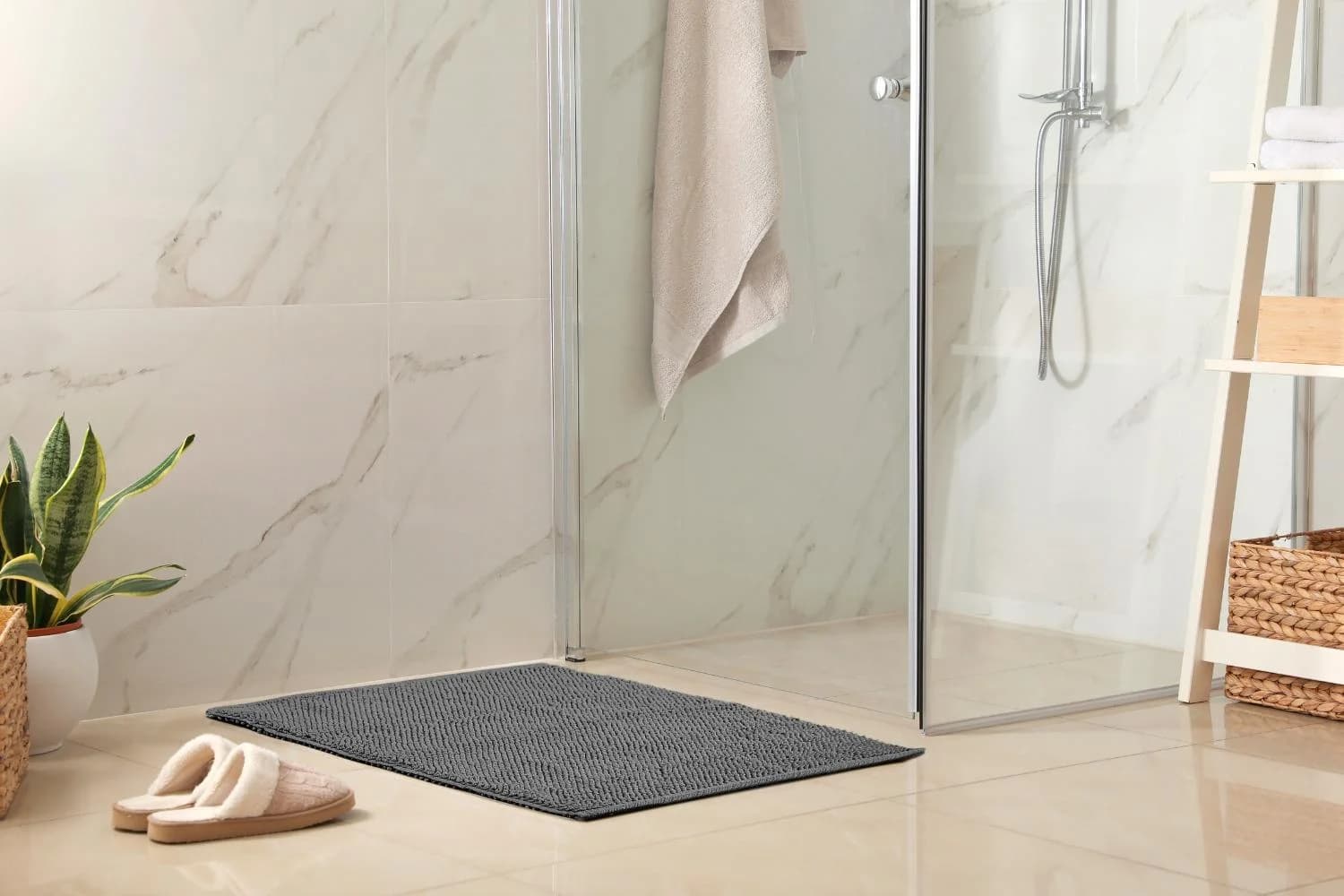 LUXOR living Badematte Atlanta Anthrazit 50x80 cm Baumwolle
