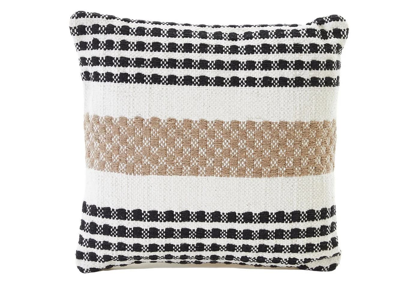 Andiamo Dekokissen Malena Ethnomuster Schwarz Weiß Beige 45x45 cm - Bild 1