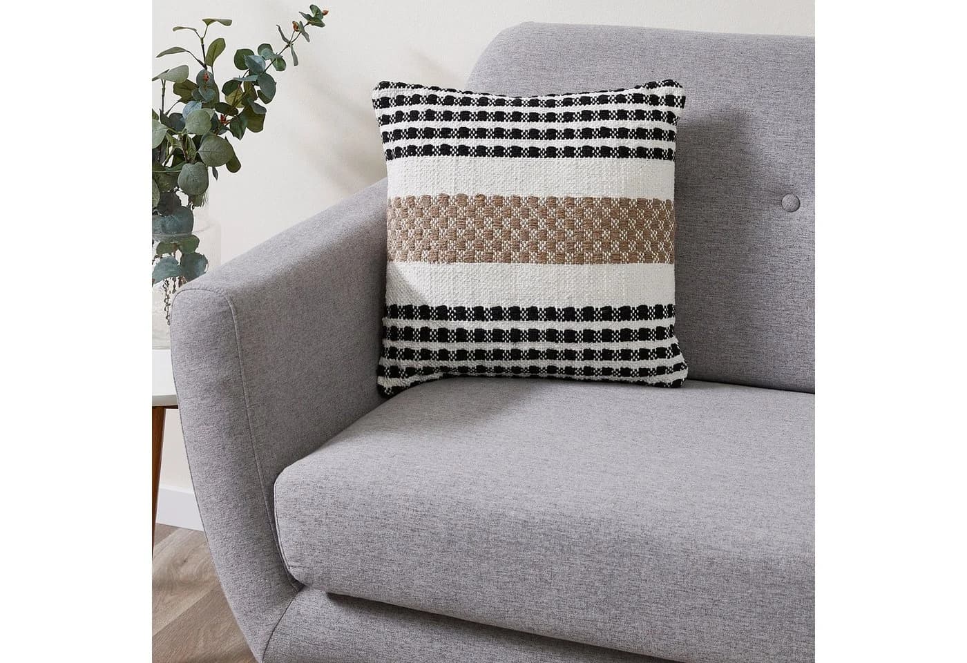 Andiamo Dekokissen Malena Ethnomuster Schwarz Weiß Beige 45x45 cm - Bild 2