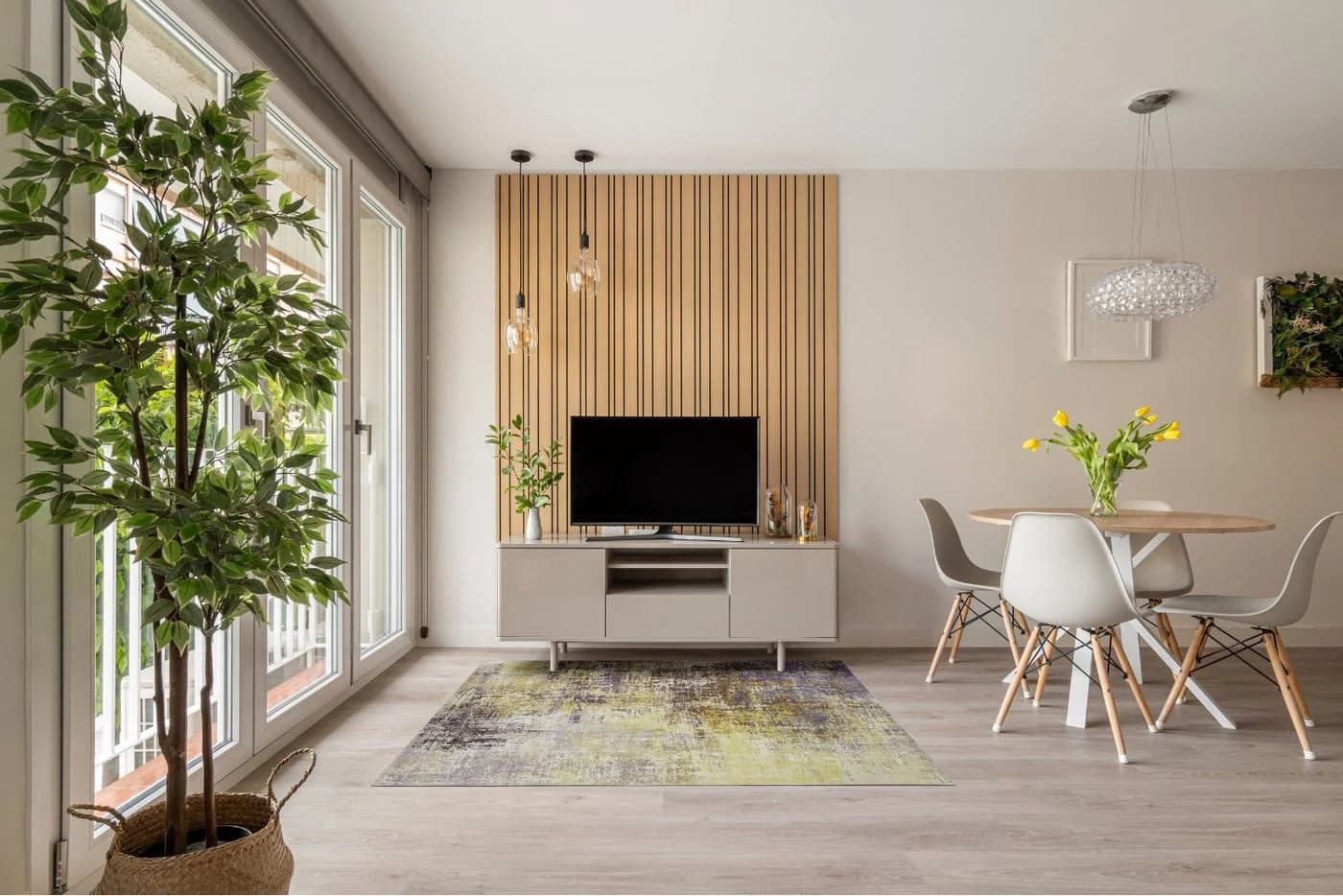 Andiamo Teppich Pila Modern Abstrakt Grün-Lila Kurzflor