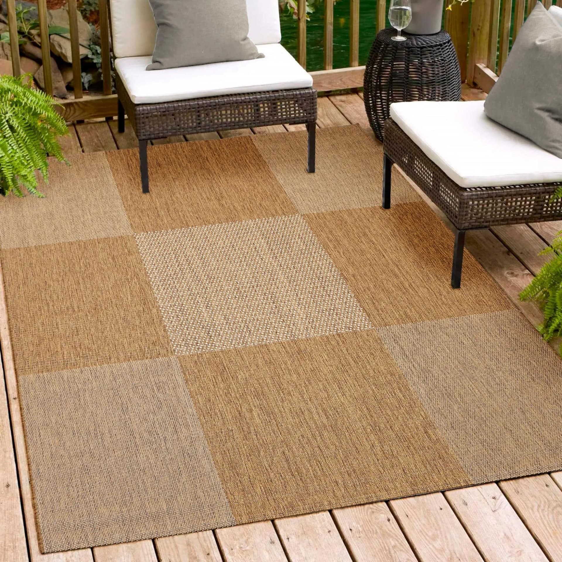 ANDIAMO Teppich ARIZONA1 Braun Kariert In- und Outdoor