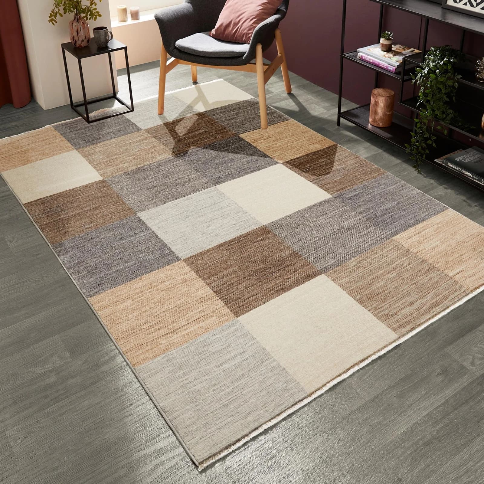 LUXOR LIVING Teppich Rocco Vintage taupe-grau Polyester
