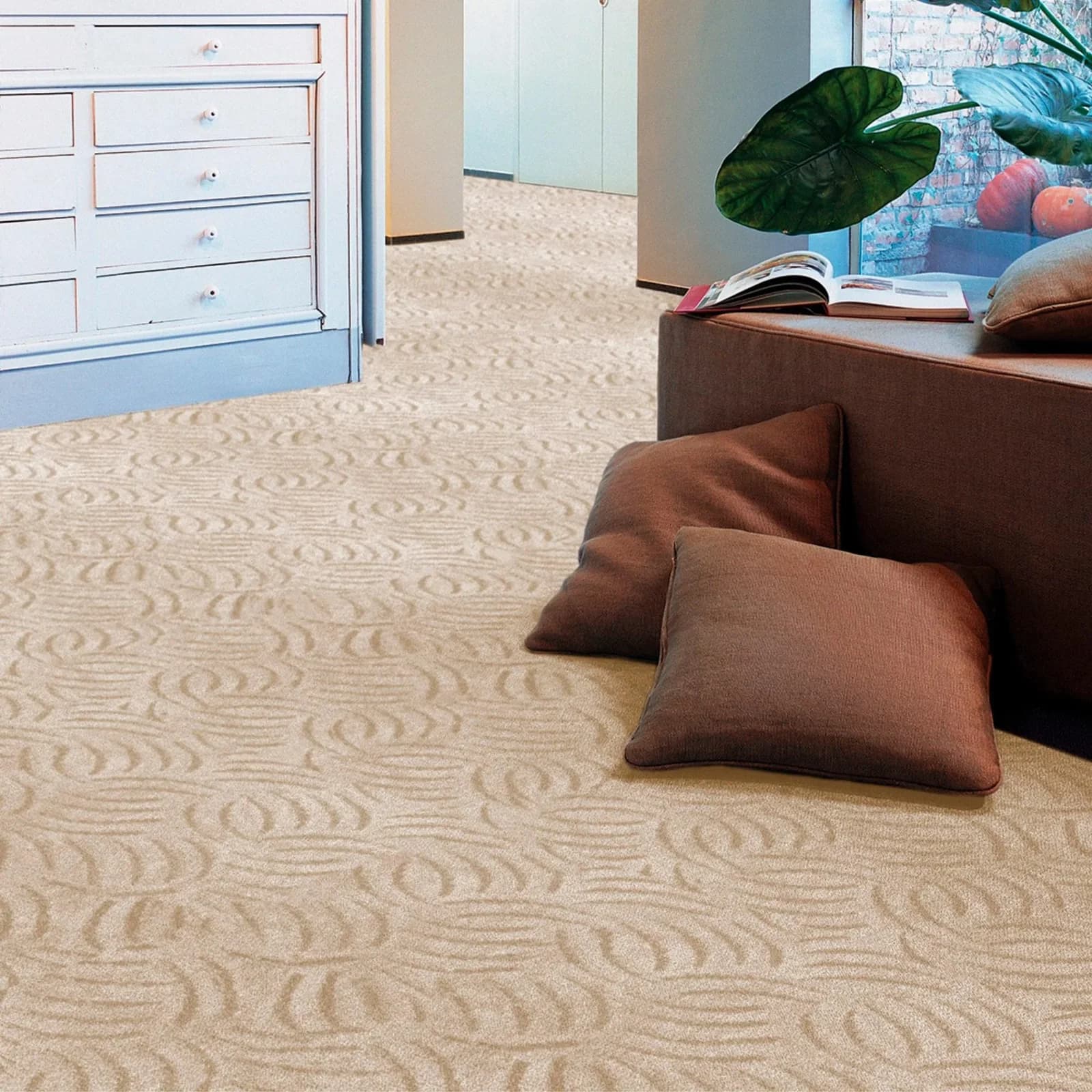 ANDIAMO Teppichboden Emmy Beige Strukturschlinge Hoch-Tief-Effekt