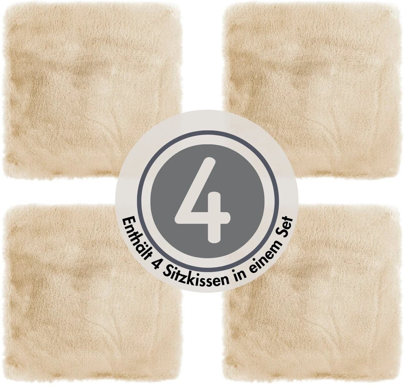 LUXOR living Stuhlkissen Novara Kunstfell Beige 40x40 cm - Bild 4