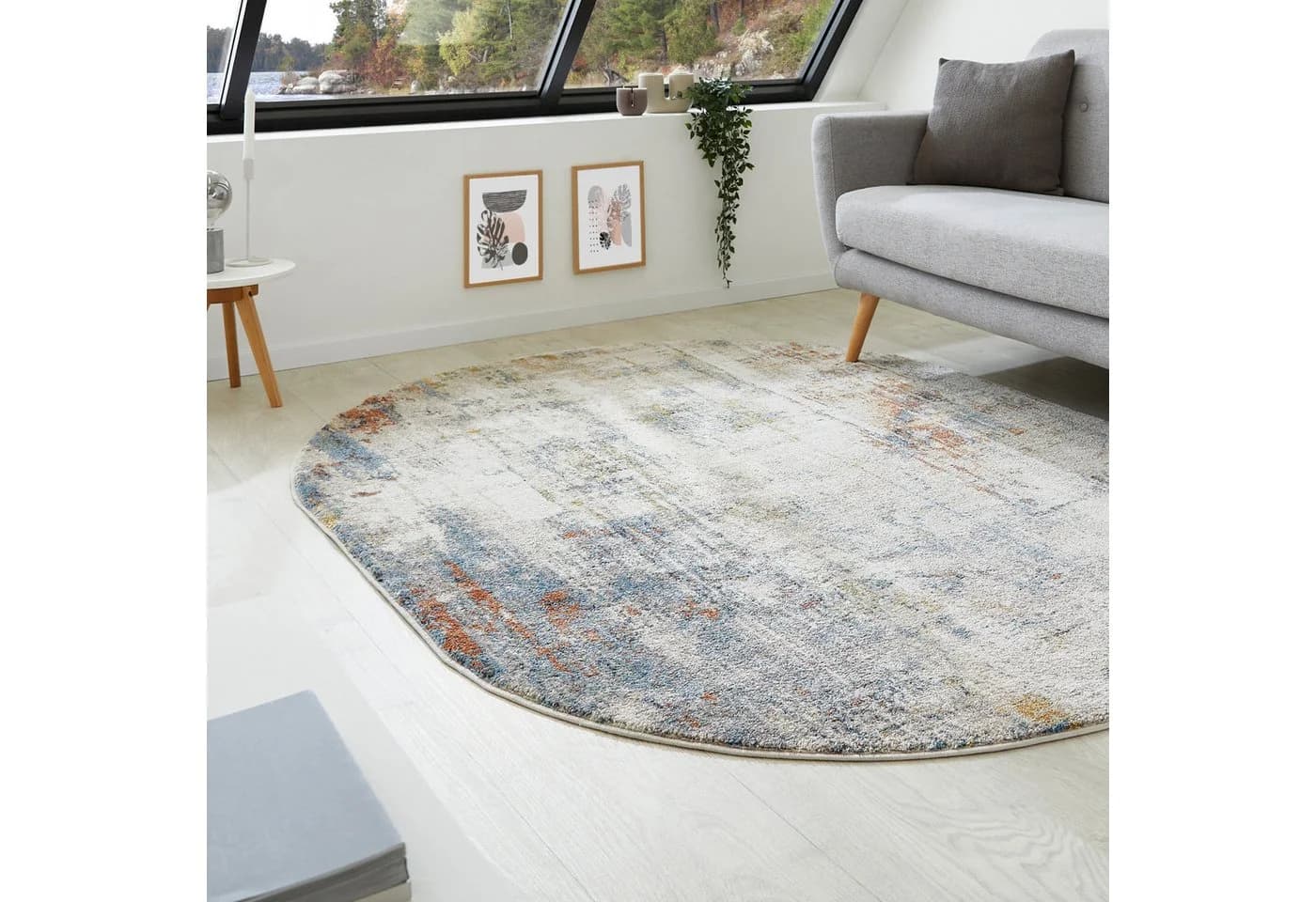 LUXOR LIVING Teppich Montreal Beige Blau Kurzflor Modern - Bild 2