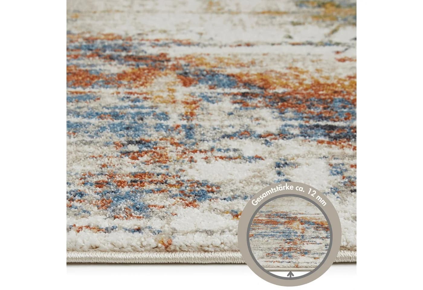 LUXOR LIVING Teppich Montreal Beige Blau Kurzflor Modern - Bild 4