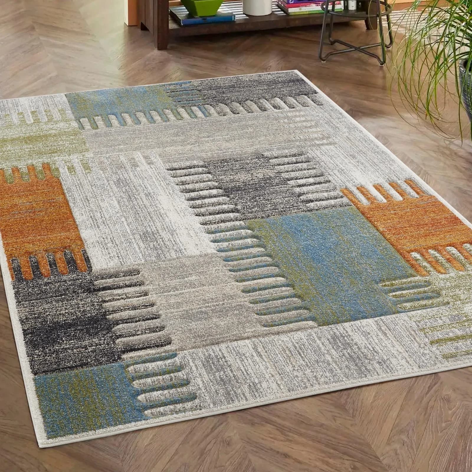LUXOR LIVING Teppich Toronto Bunt Kurzflor Modernes Patchwork Design