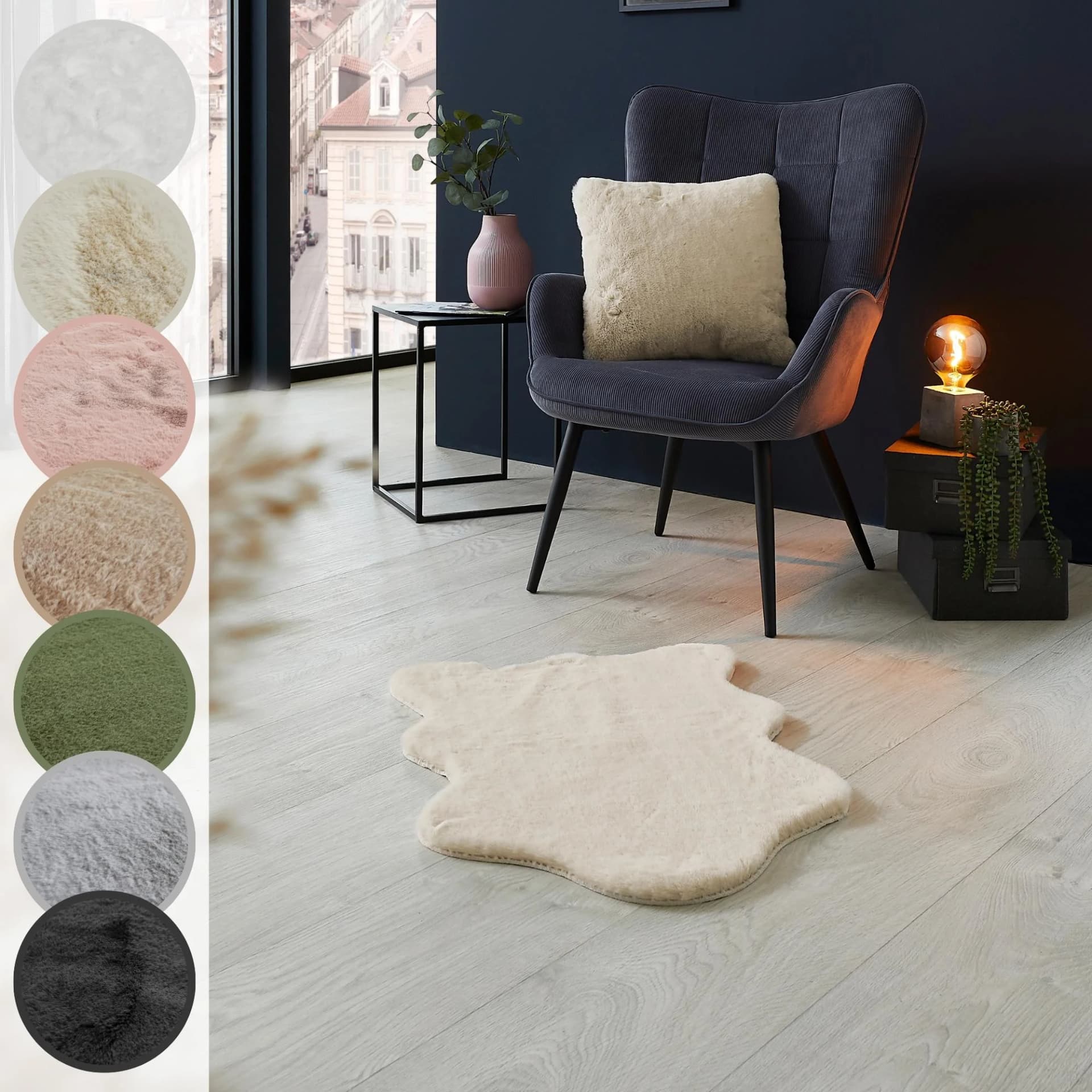LUXOR living Fellteppich Novara Kunstfell Beige waschbar