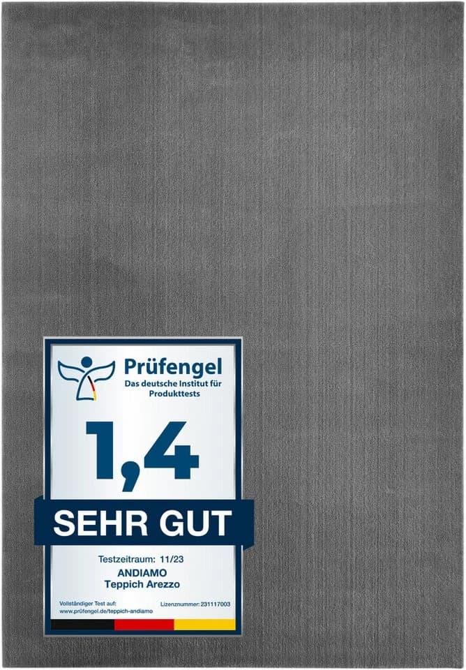 Andiamo Badematte Arezzo Anthrazit Rutschhemmend Polyester - Bild 1