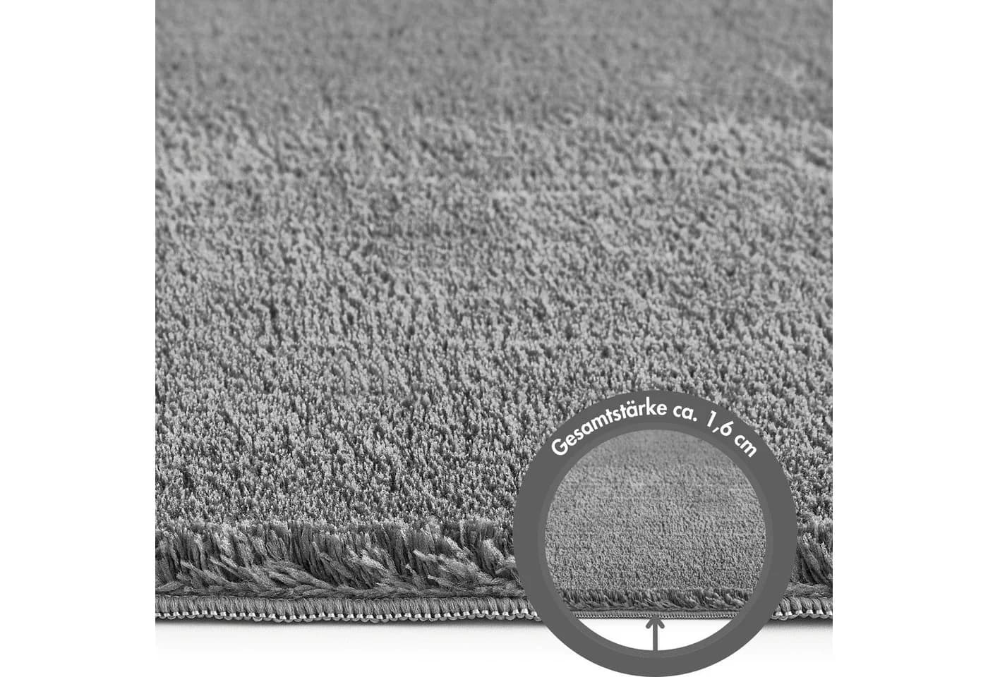 Andiamo Badematte Arezzo Anthrazit Rutschhemmend Polyester - Bild 5