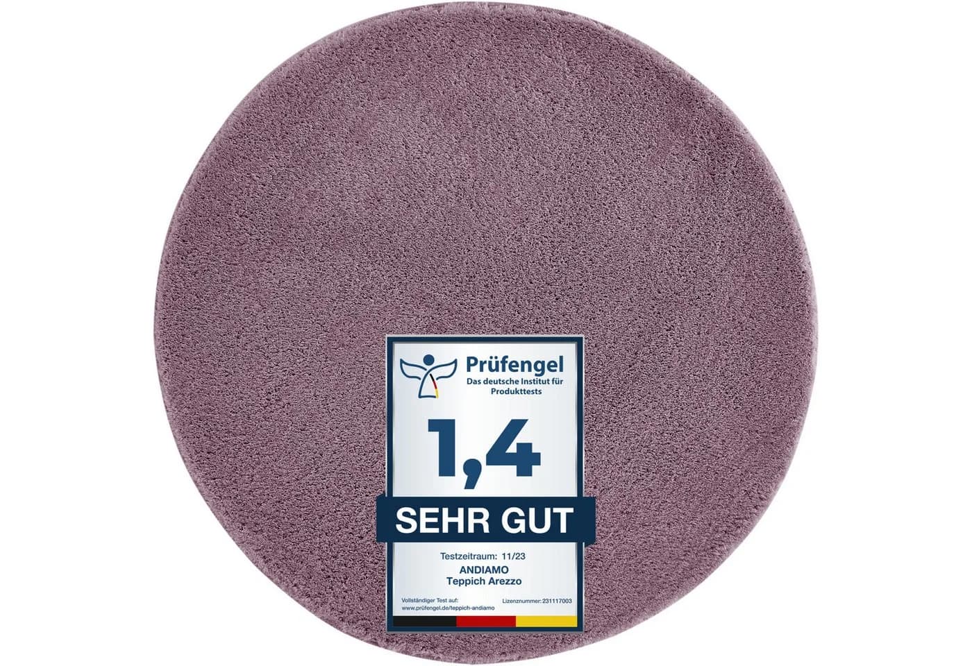ANDIAMO Badematte Arezzo Lavendel Rund Polyester - Bild 2