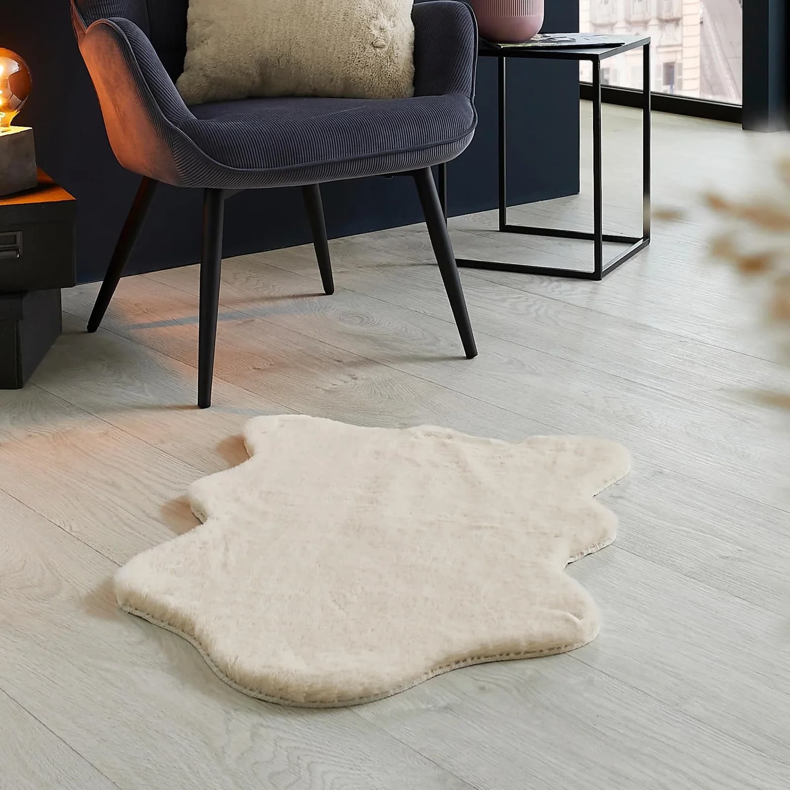 OTTO home Fellteppich Lugano Beige Kunstfell Dekofell