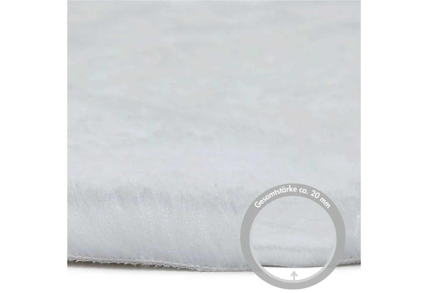 ANDIAMO Fellteppich Lammfellimitat Weiß Microfaser - Bild 5