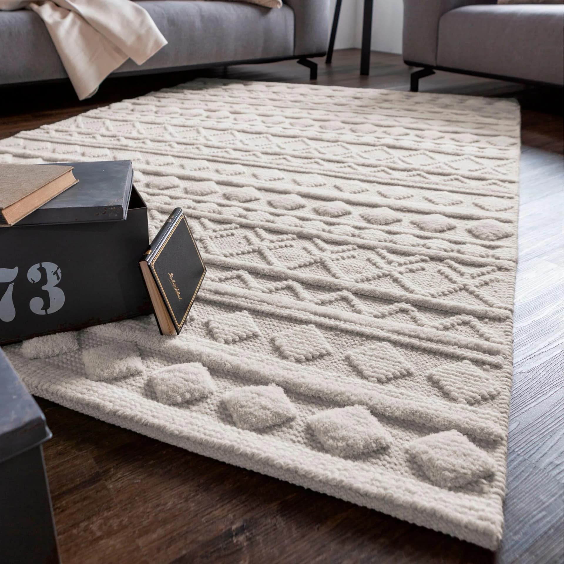 LUXOR Living Wollteppich Hägga Beige Handgewebt