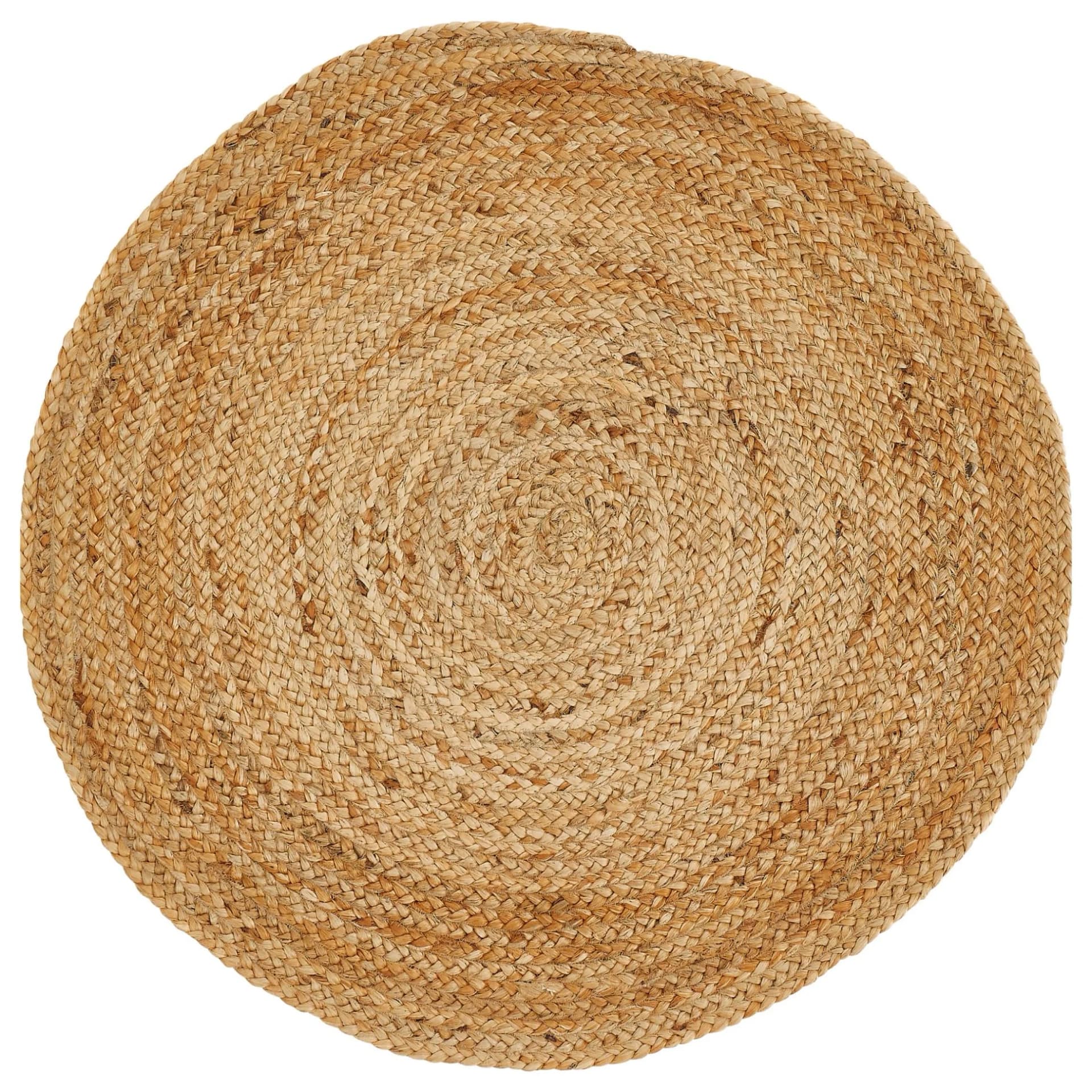 Boho-Style Teppich aus Jute, Beige, 120x4 cm