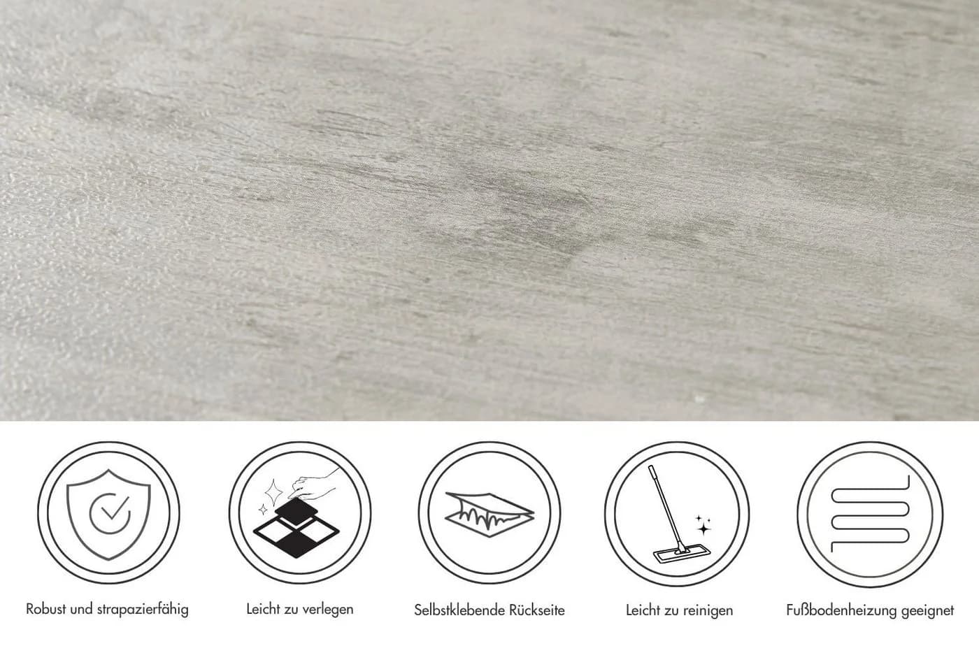 misento Vinylboden selbstklebend Grau Beton- und Marmoroptik - Bild 5