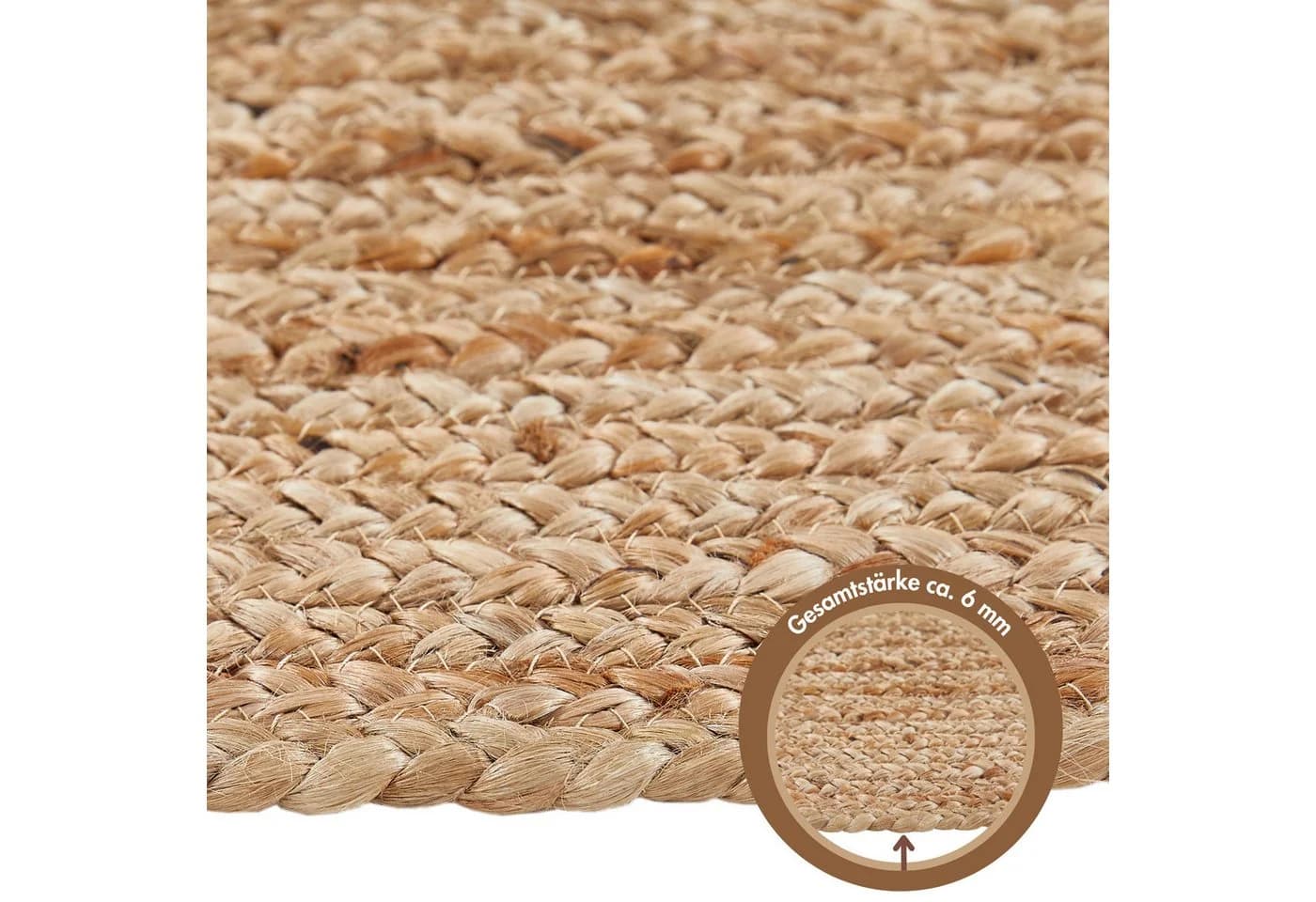 LUXOR living Teppich Salo Handgeflochten Jute Beige Natur - Bild 5