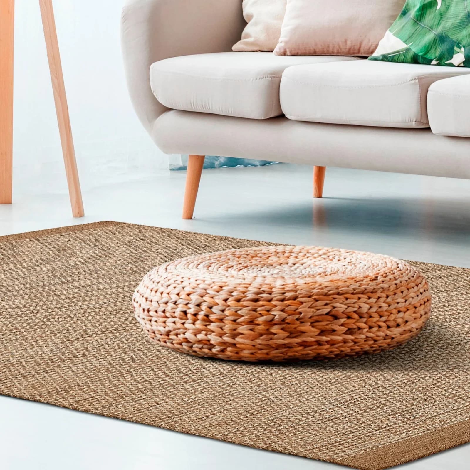 LUXOR LIVING Wollteppich Visby Handgewebt Taupe Grau Uni