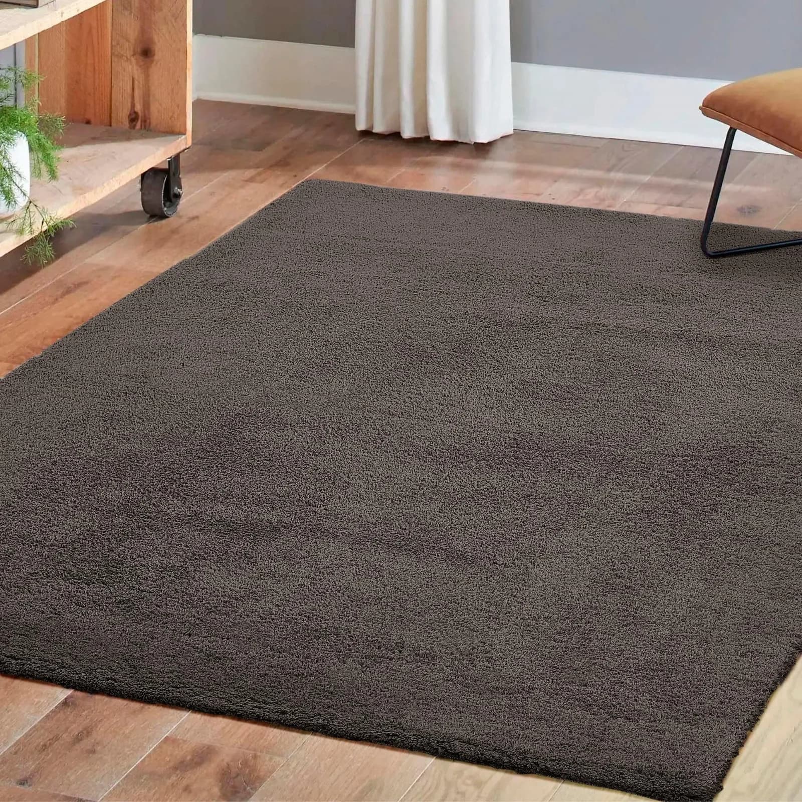ANDIAMO Teppich San Paolo Anthrazit Uni Hochflor