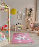 ANDIAMO Kinderteppich Einhorn Rosa Kurzflor Bild 1
