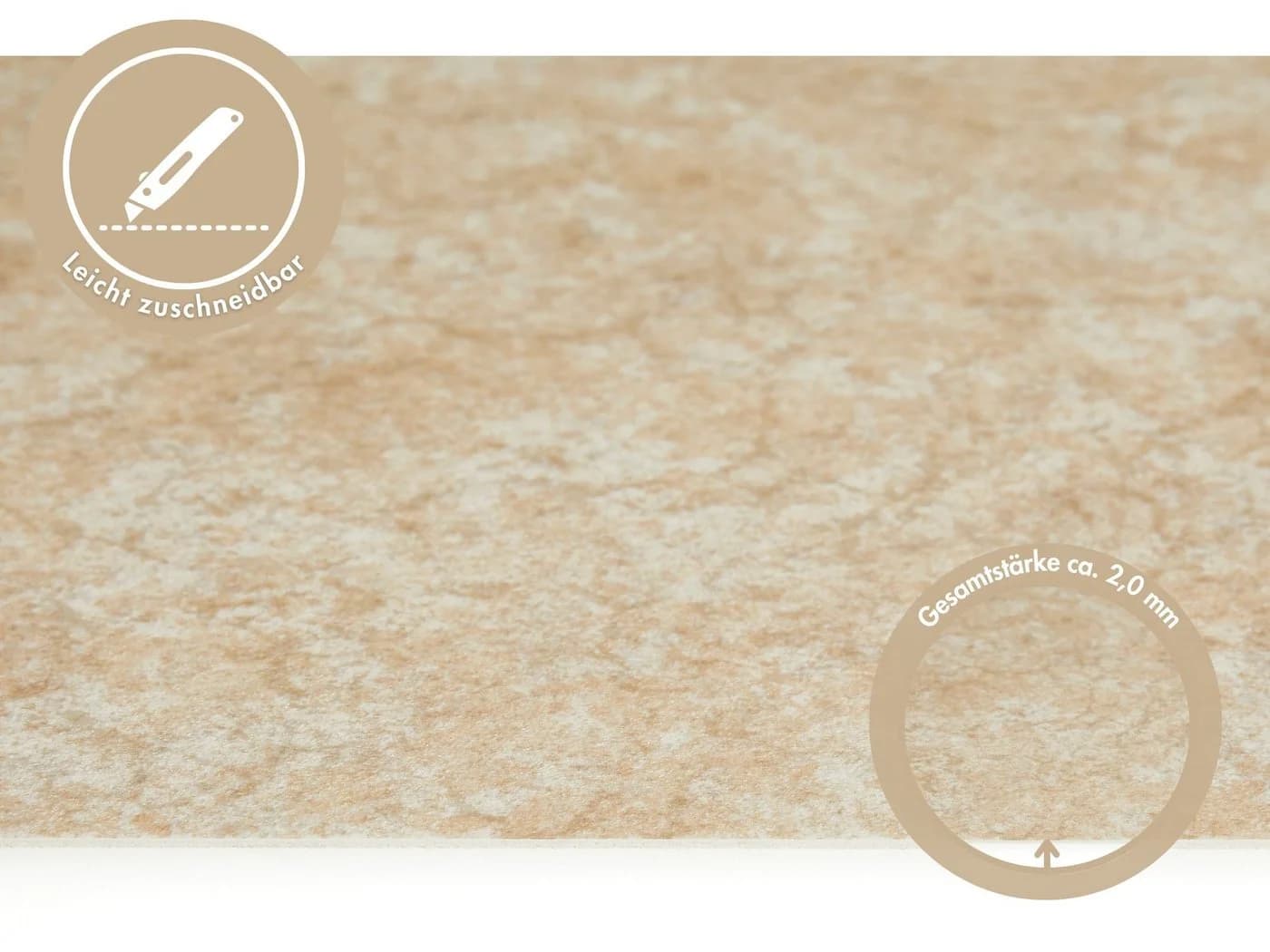misento Vinylboden Naturstein-Optik PVC Bodenbelag 200 cm - Bild 3