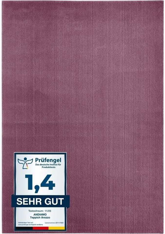 Andiamo Teppich Arezzo Lavendel Weicher Flor Waschbar - Bild 2