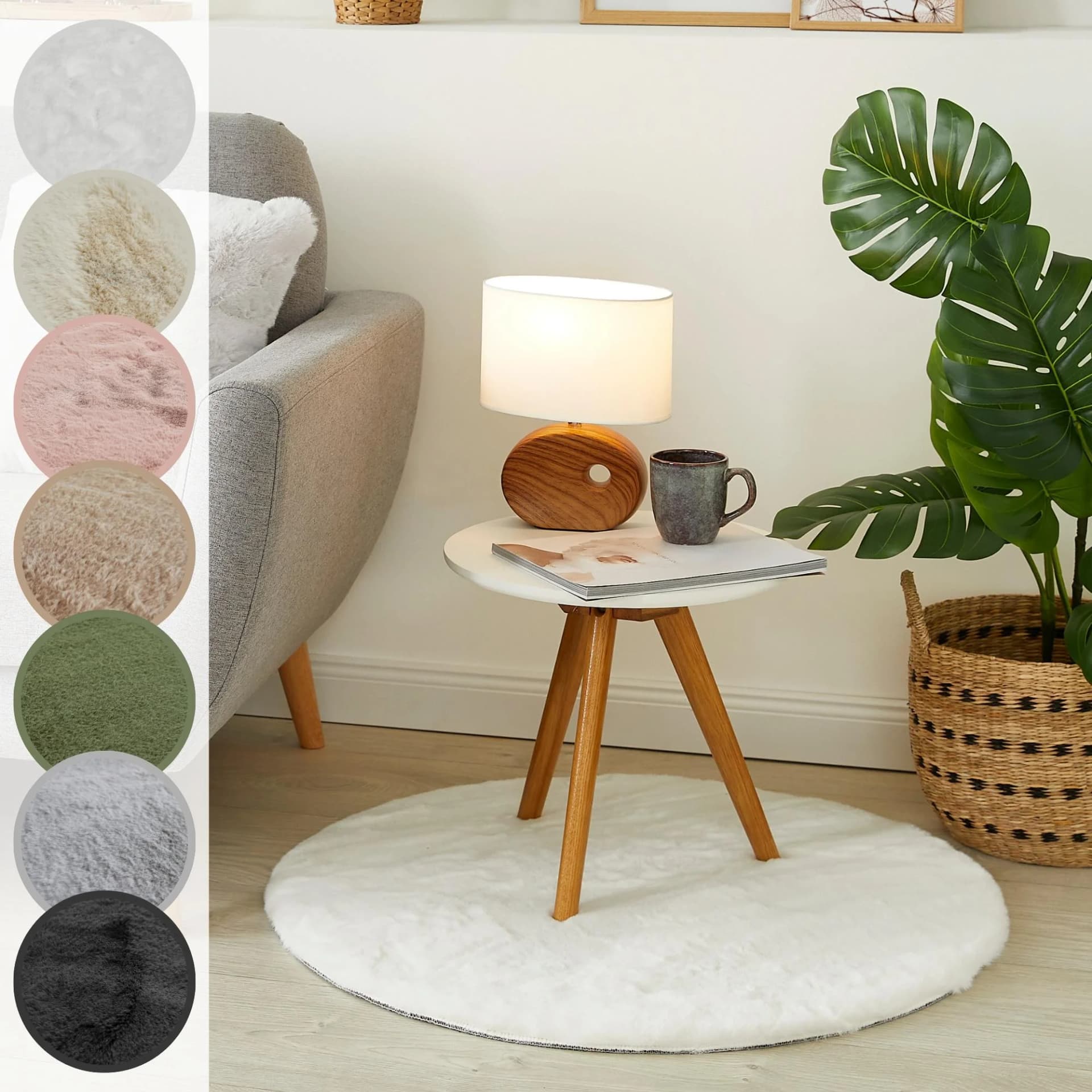 LUXOR LIVING Novara Fellteppich Weiß Hochflor