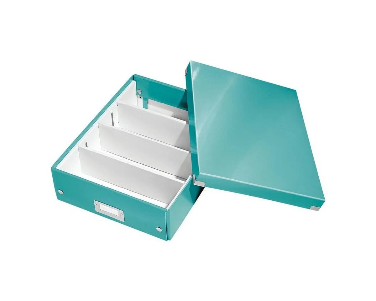 LEITZ Aufbewahrungsbox Click & Store Blau mit variabler Fächeraufteilung
