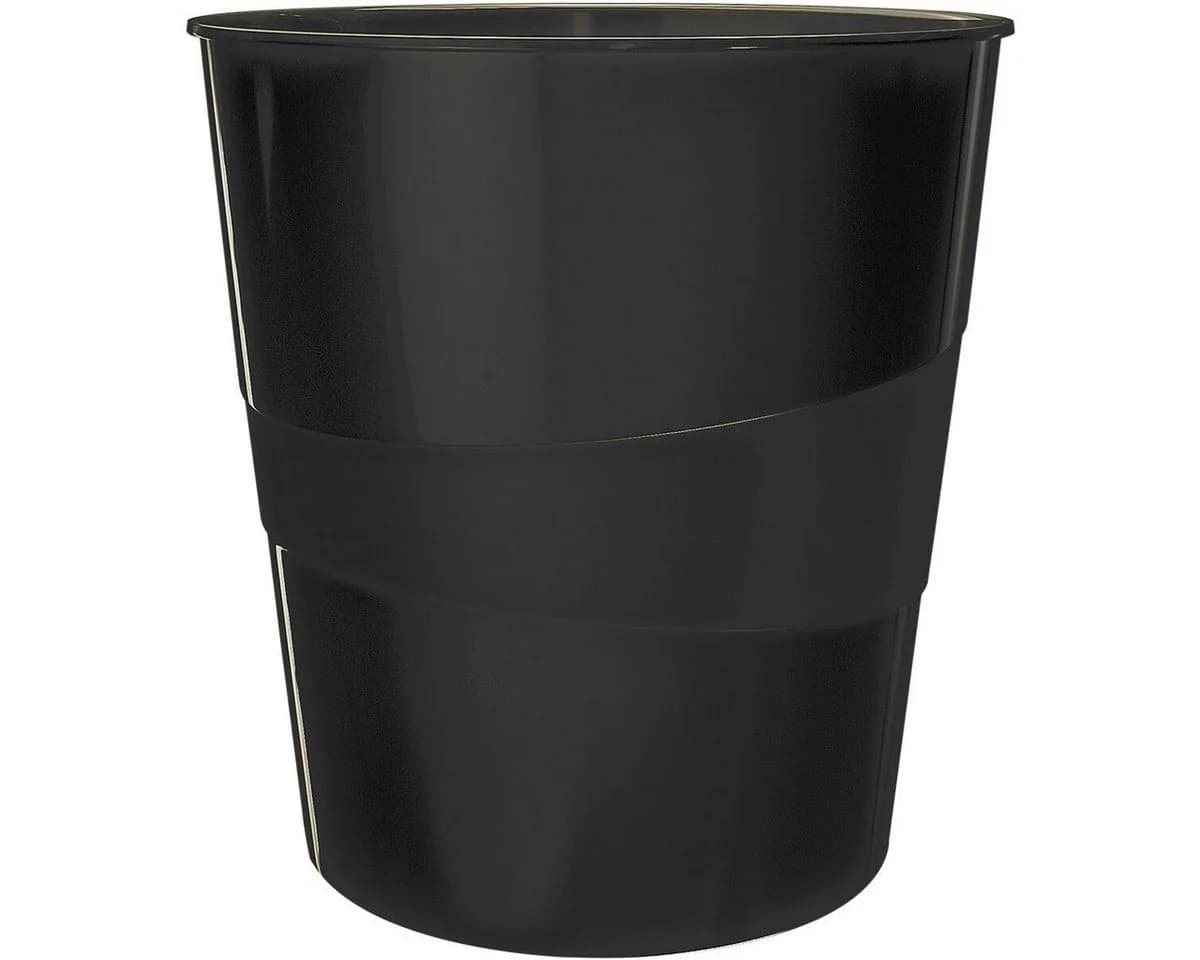 LEITZ Papierkorb WOW 5278 Schwarz mit Tragegriff