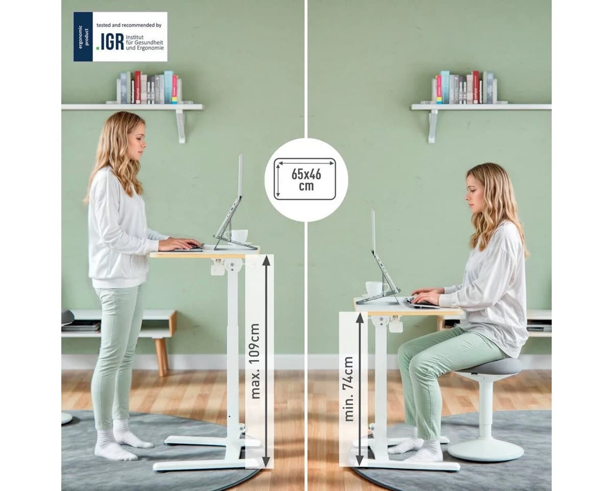 Leitz Ergo Sitz-Steh-Tisch Klappbar Weiß - Bild 5