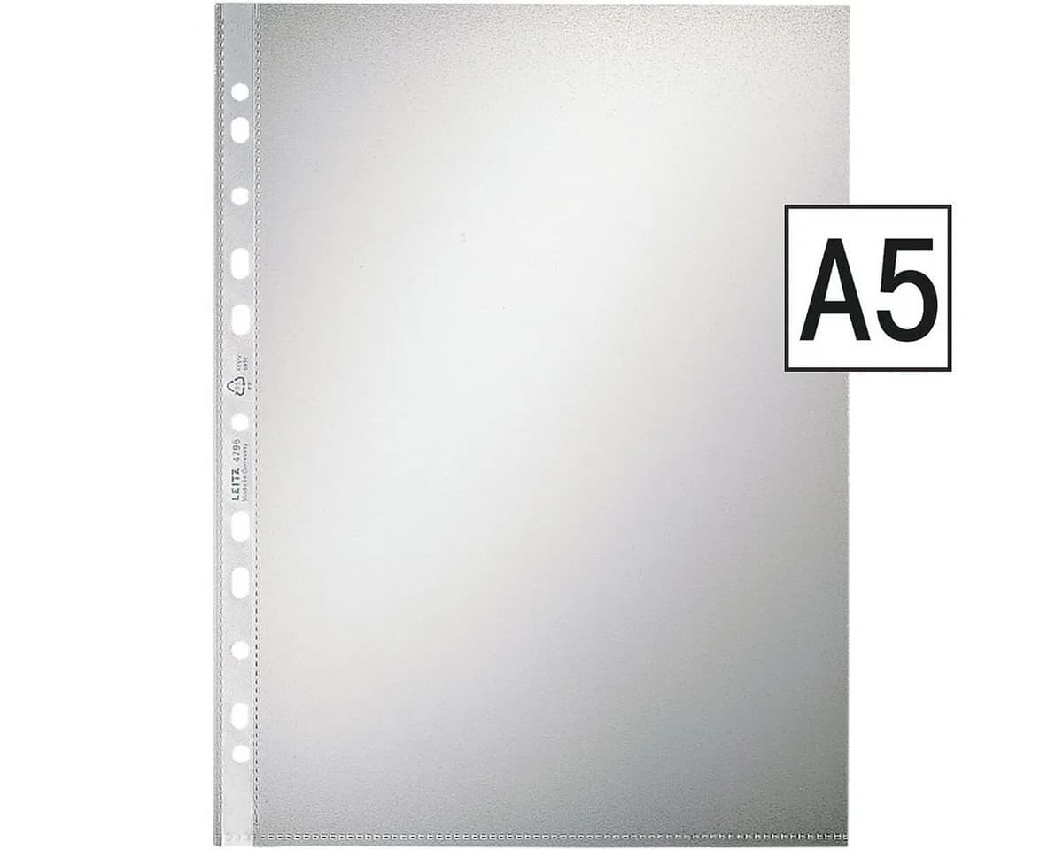 LEITZ Prospekthülle 4795 A5 100 Stück transparent genarbt