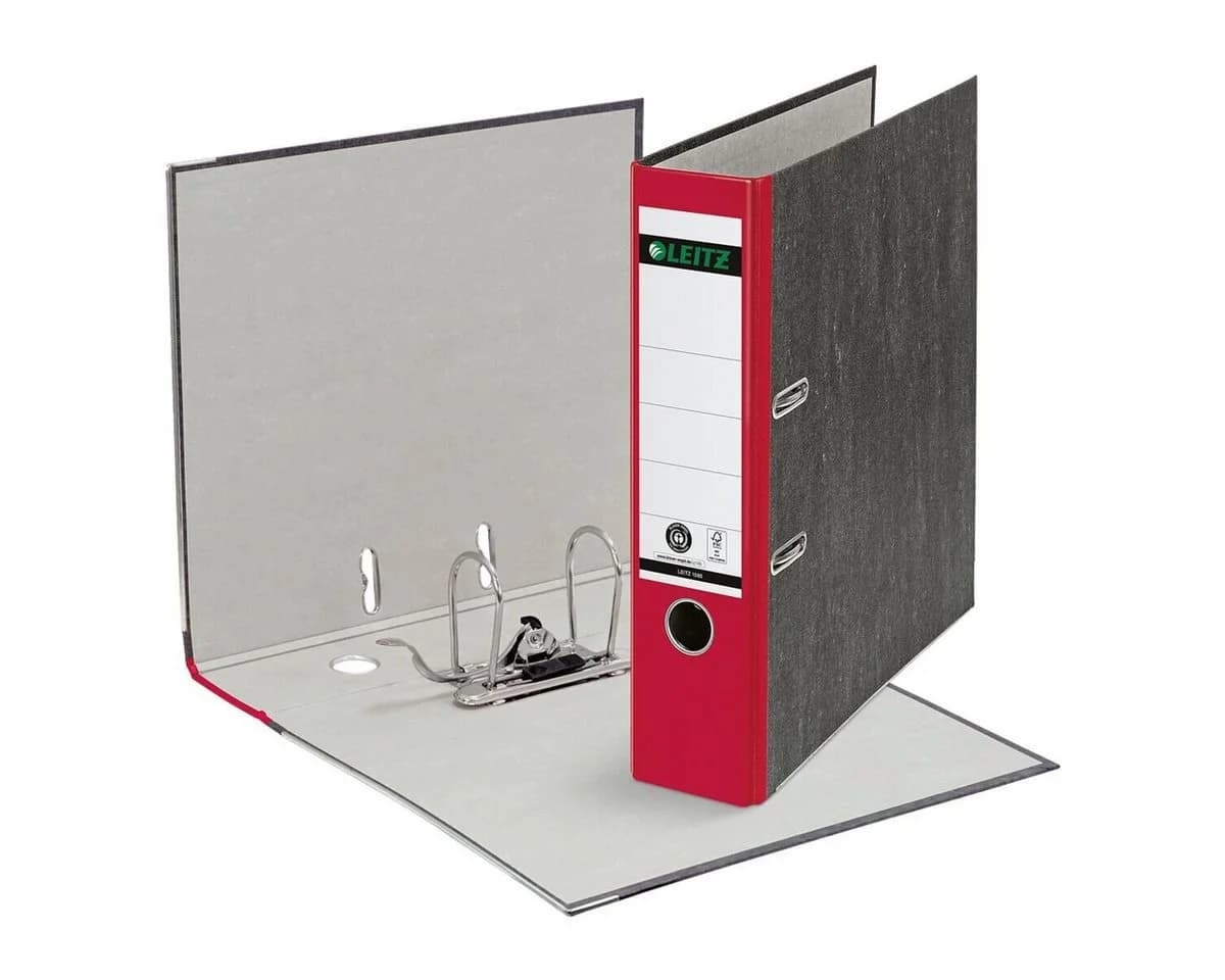 LEITZ Aktenordner 1080 DIN A4 Rot 8cm Rückenbreite mit Griffloch - Bild 3