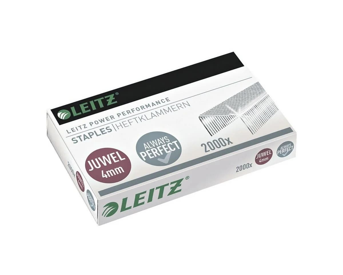 LEITZ Heftklammer Juwel 4 mm, 2000 Stück, silberfarben