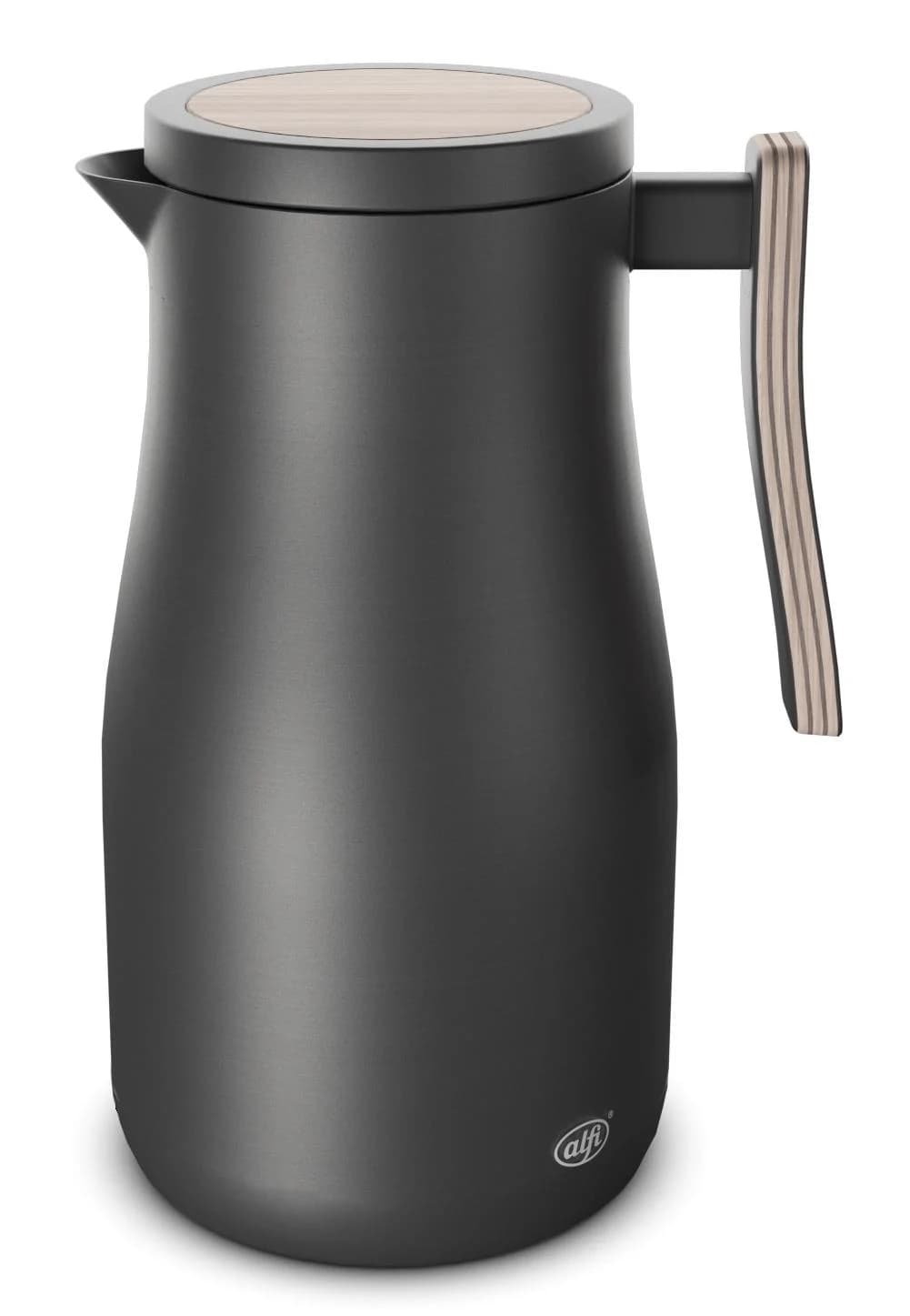 ALFI Isolierkanne STUDIO ALLURE Edelstahl Holzgriff Schwarz/Braun
