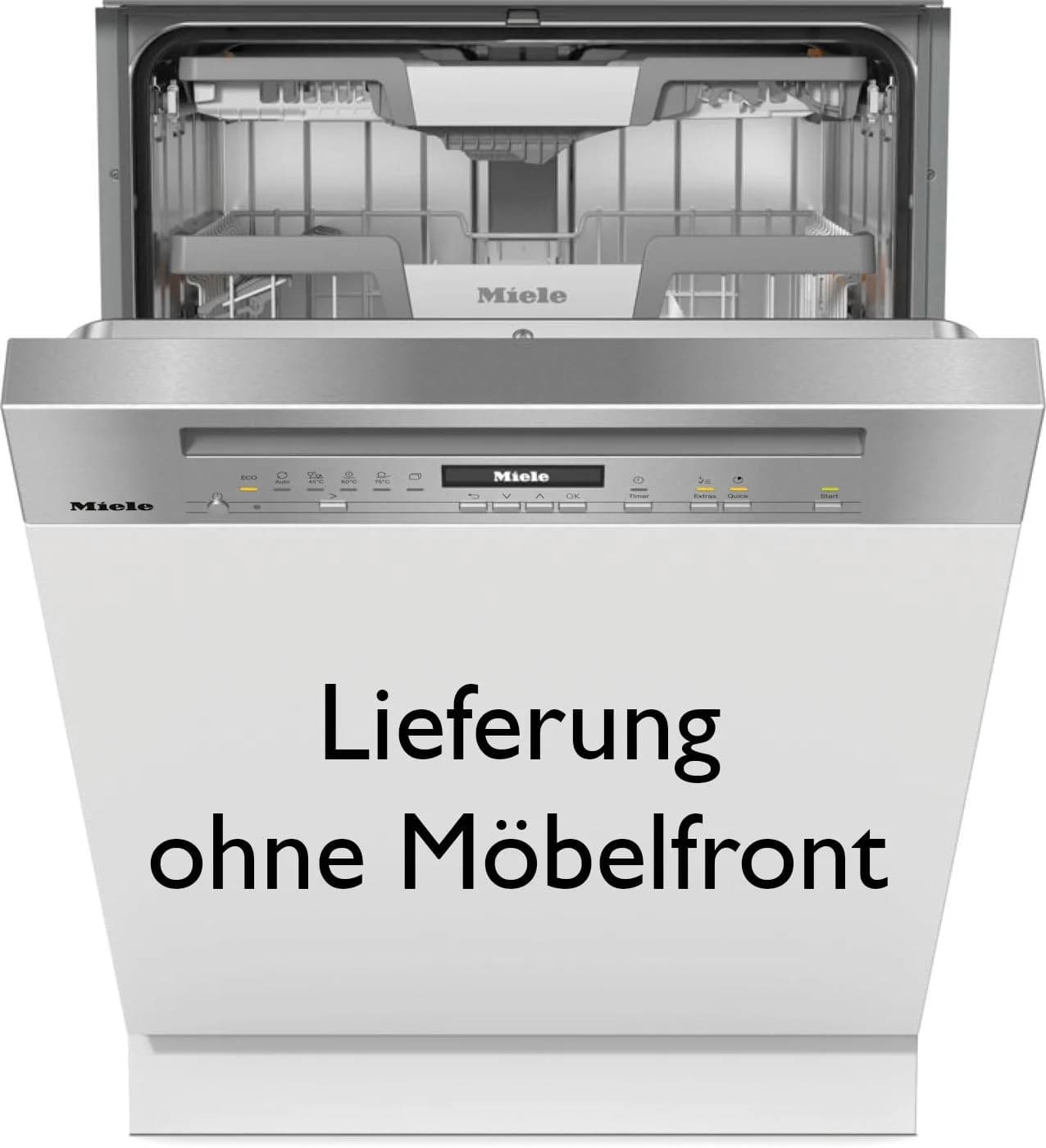 Teilintegrierbarer Geschirrspüler in Silber