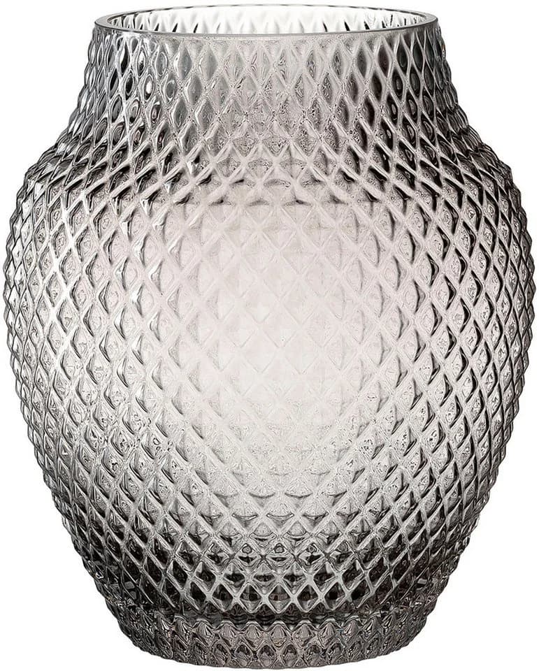 LEONARDO Tischvase POESIA Grau Glas Handgefertigt Relief-Optik - Bild 4