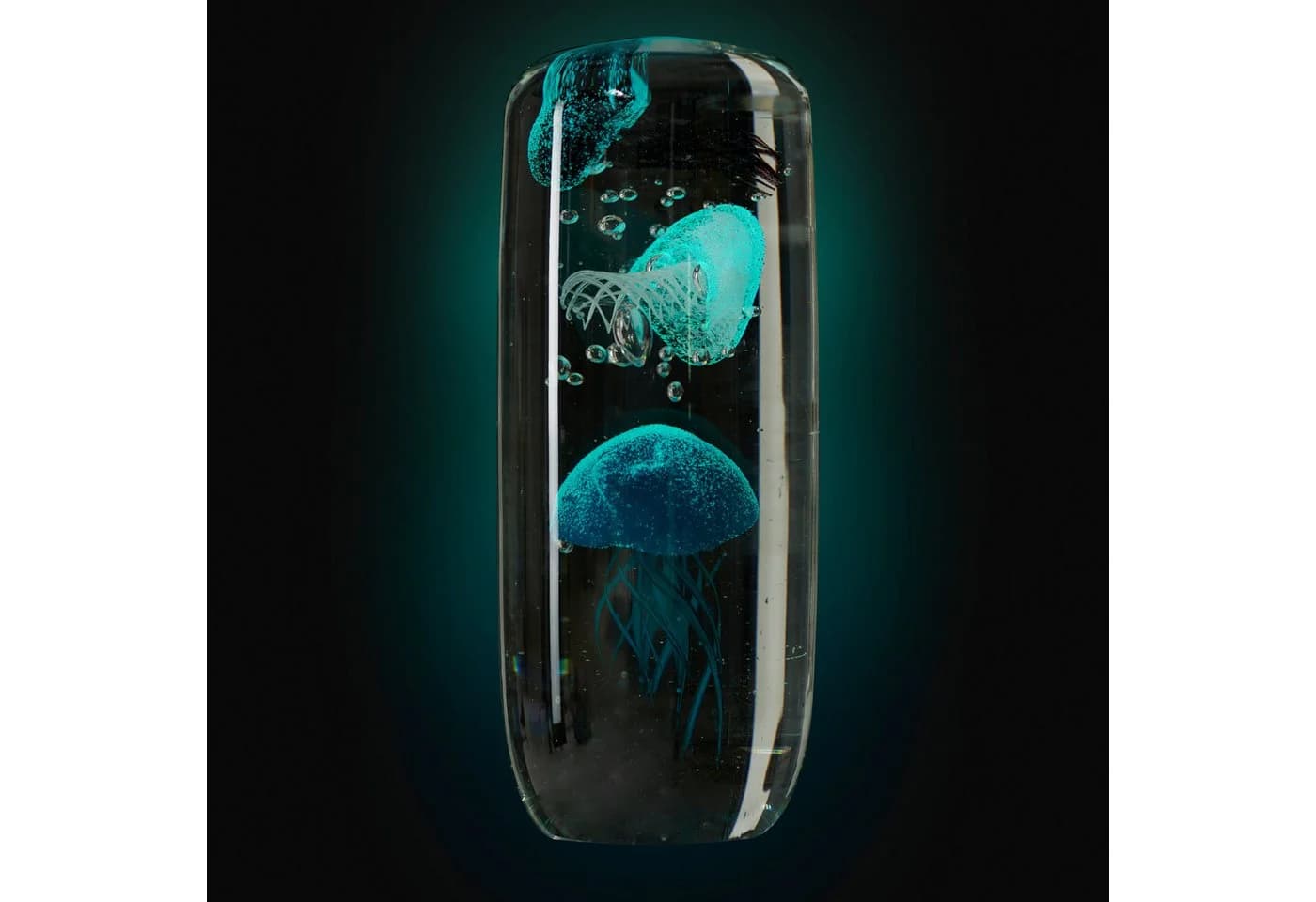 LEONARDO Dekofigur Qualle OCEANO Blau Glas Phosphoreszenz - Bild 3