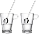 LEONARDO Latte-Macchiato-Glas SENSO 4-tlg. Edelstahl Glas Bild 2