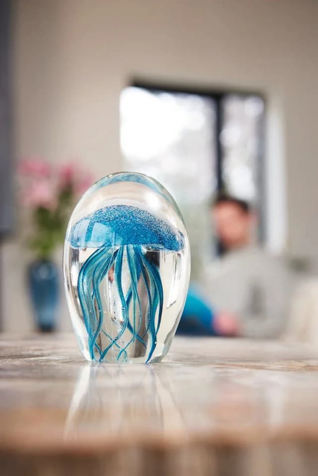 LEONARDO Dekofigur Qualle OCEANO Blau Glas Phosphoreszenz - Bild 2