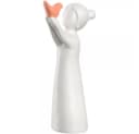 LEONARDO Keramikfigur Luminosa Mädchen Vogel Weiß 13cm Bild 2
