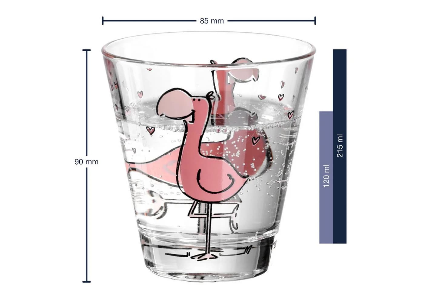 Leonardo Kinder-Gläserset Bambini 9-teilig Grün Rosa Weiß Pink Kunststoff Glas
