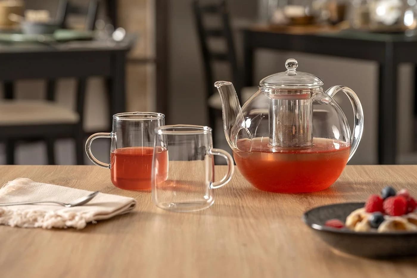 Leonardo Teekanne LIMITED EDITION Transparent Borosilikatglas 1,2 l 3-teilig