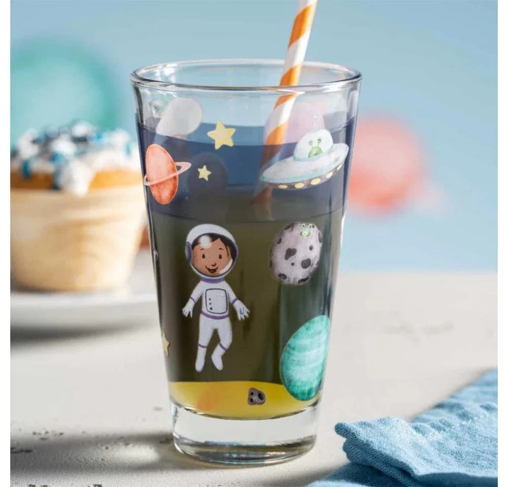 LEONARDO Kinderbecher Bambini Avventura Weltall Kalk-Natron-Glas - Bild 2