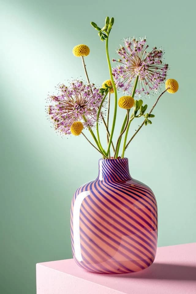Leonardo Dekovase Vase FILO COLORI Pink Glas